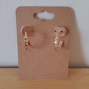 Gold Twisted Hoop Earrings